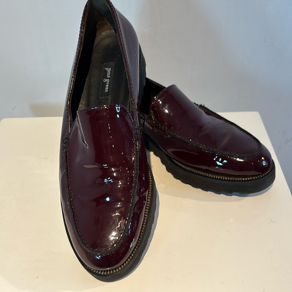 Women’s Burgundy Patent Loafers - Picture 8 of 9